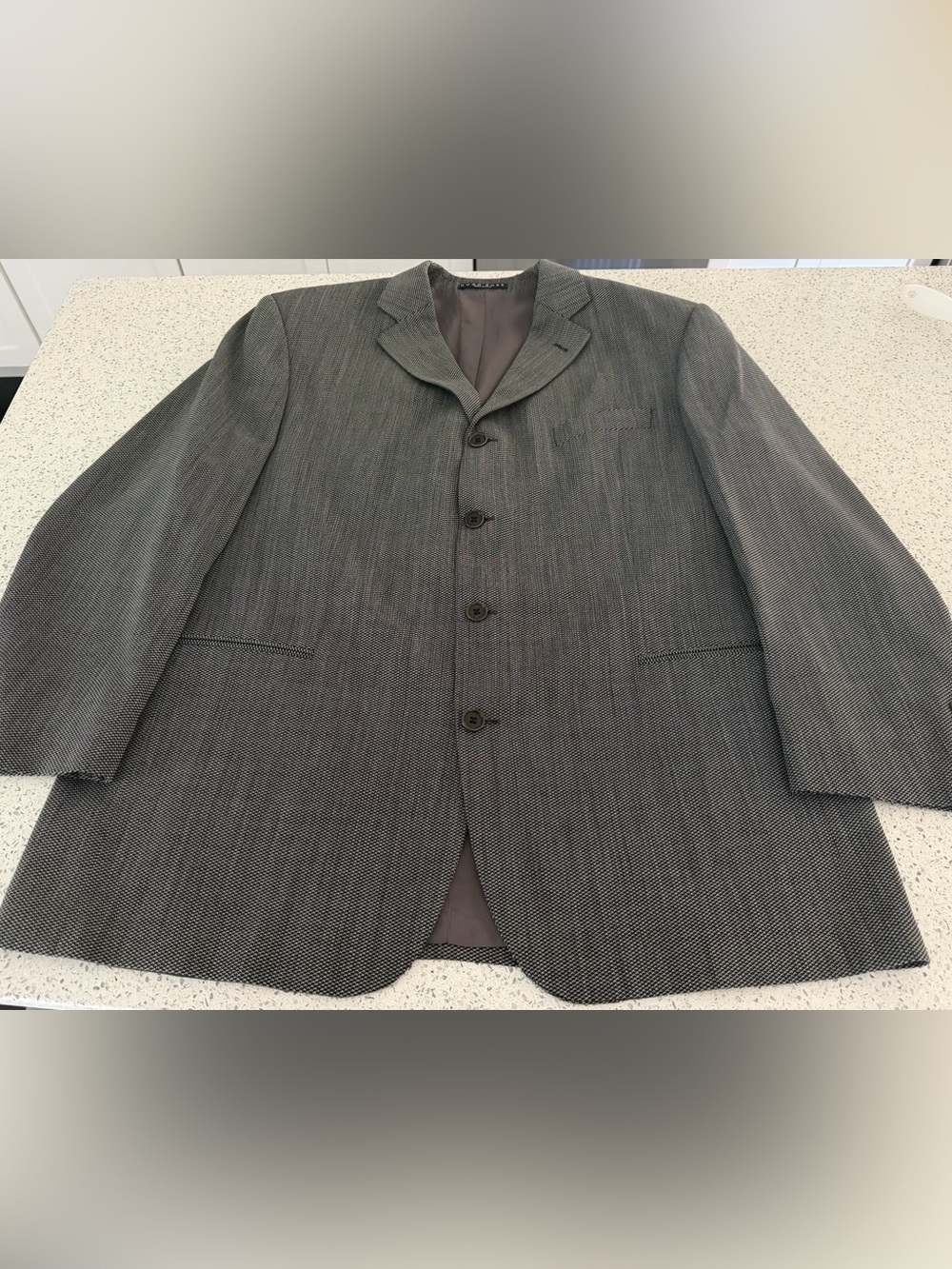 Hugo Boss Men's Charcoal Gray Herringbone Blazer/ 80%wool